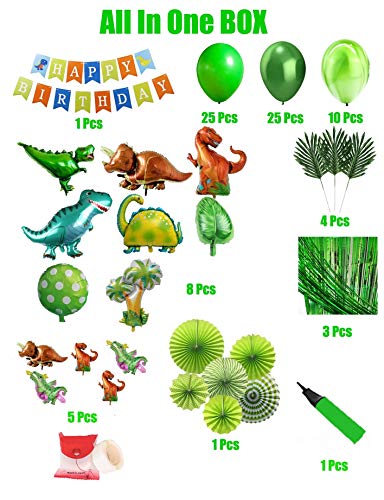 image for LEILE Dinosaur Birthday Party Decoration for Kids, Dino Themed Balloon