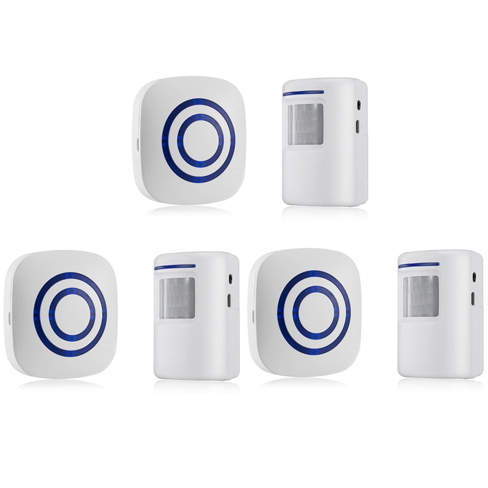 3X Enchufe de la UE Detector Sensor de Movimiento de Puerta de Negocios Inalambrico Alarma de Entrada de Seguridad de Casa Con 1 Receptor Enchufable ()