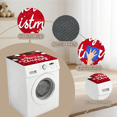 Image of Washer Dryer Top Cover Mat, Non-Slip Laundry Room Decor, Laundry Room Kitchen Appliance Decor Protector Size 23.6x19.7in