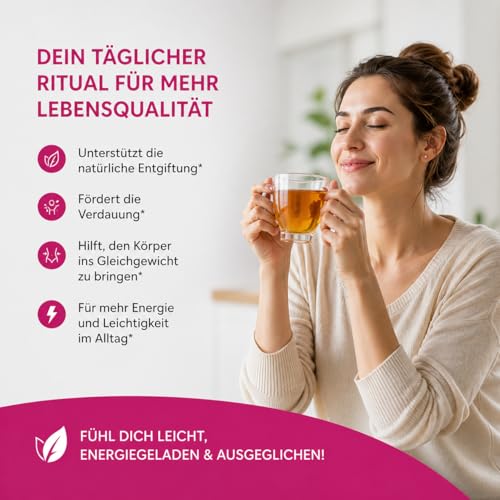 Detox Tee, Tee Zum Abnehmen, Cleanse Weight Loss Tea, Natürliche Kräutermischung, Körper formender Tea, Sanfte Entgiftung und Reinigung, 100% Vegan (28 Teebeutel)