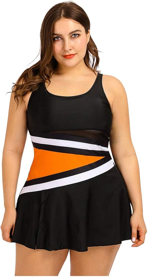 WOYAOFEI Women's Tummy Control Tankini Large Size Swimsuit with Shorts