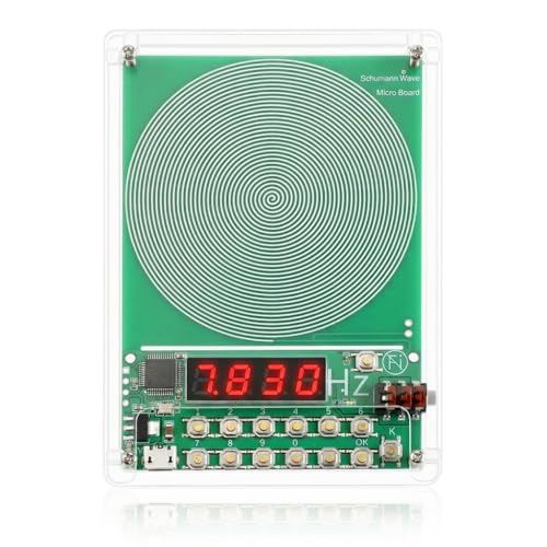 Générateur de Fréquence Schumann 7,83 Hz, Réglable de 0,01Hz à 10000Hz avec Boîtier Acrylique Onde Sinusoïdale Ultra Basse Fréquence pour le Soulagement du Stress Relaxation Sommeil Méditation Yog