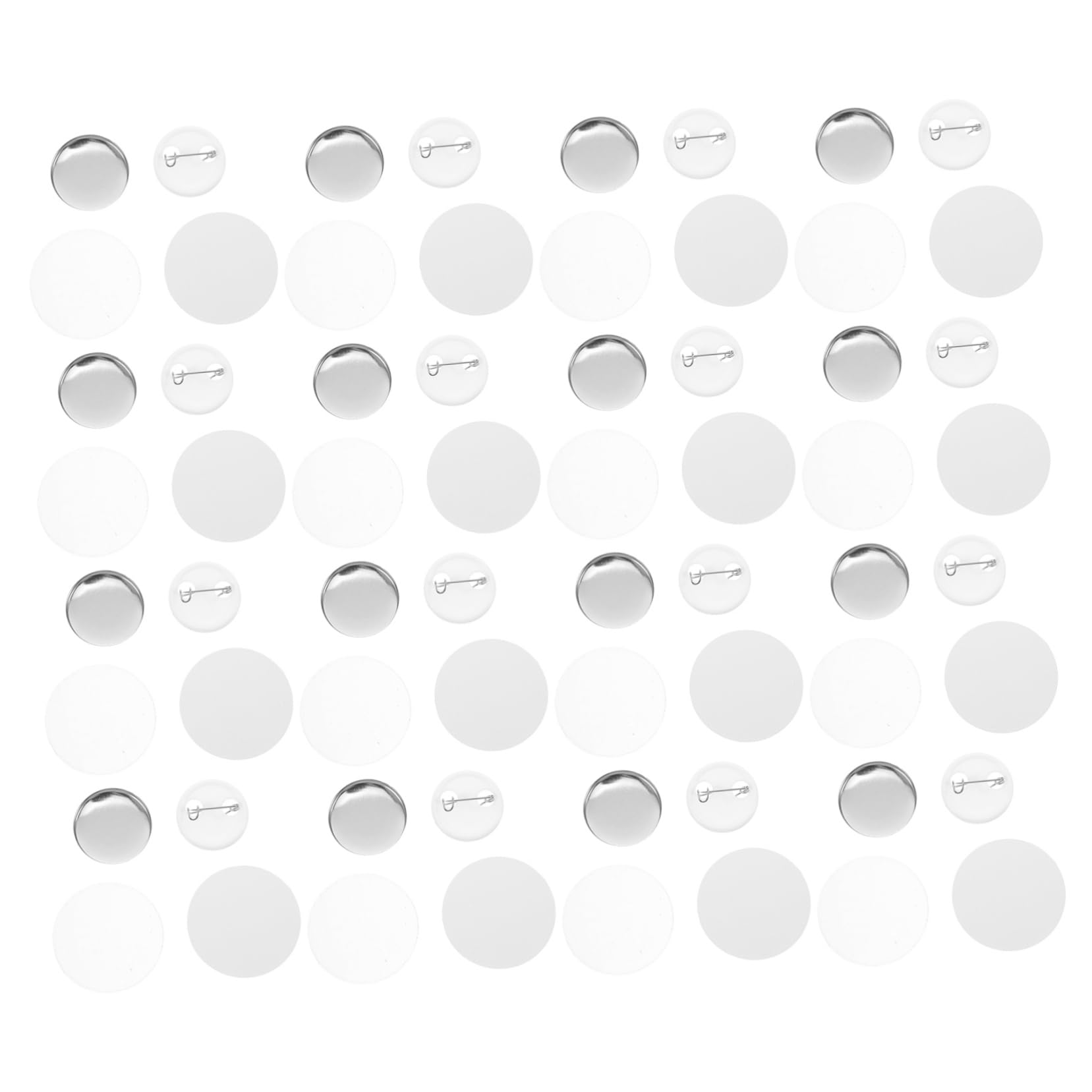 CIMAXIC DIY Badge Blanks Round Pin Backs Tinplate Metal Button Blanks 200pcs for Events Parties Team Building