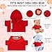 6 PCS Christmas Stuffed Bear Clothes Tee Shirt Red Sublimation Plush Bear Shirts Classic Stuffed Animal Bear T Shirts Hoodie 14-18 Inches Stuffed Bear Dolls