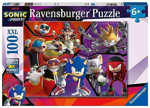 Ravensburger Sonic Prime Jigsaw Puzzle for Kids Age 6 Years Up - 100 Pieces XXL, Blue and White, 100 piezas, 49 x 36 cm