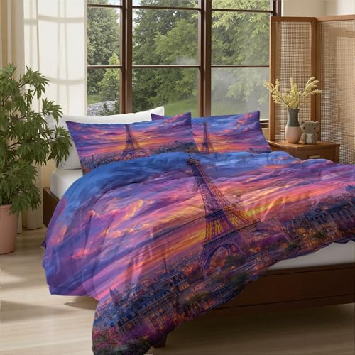 Housse de couette coucher de soleil romantique 140x200cm pour lit 1p - 3