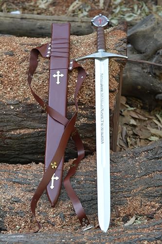 Warrior Blades Knights Templar Accolade Sword Replica 38 Handmade Medieval Templar Sword with High Carbon Steel Blade with Scabbard Decoration Collectible Display Piece (Knight Templar)