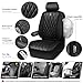 CAR PASS Piping Luxury Faux PU Leather Two Front Car Seat Covers, Waterproof Anti Slip Seat Covers Compatible with Front Seat Armrests,Universal Fit for Suvs,Vans,Trucks, Airbag Compatible(All Black)