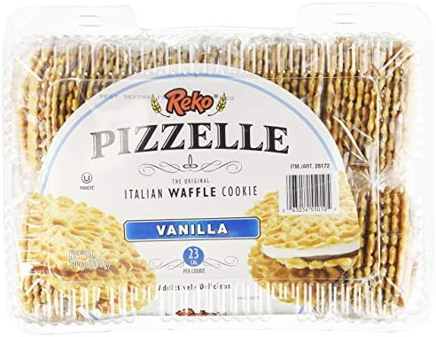 Reko Pizzelle Authentic Italian Style Waffle Cookie, Vanilla, 20 Ounce