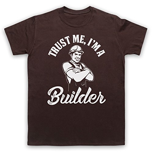 T-Shirt des Hommes Motif Bâtisseur Imprimé sur Textile Marron 2XL