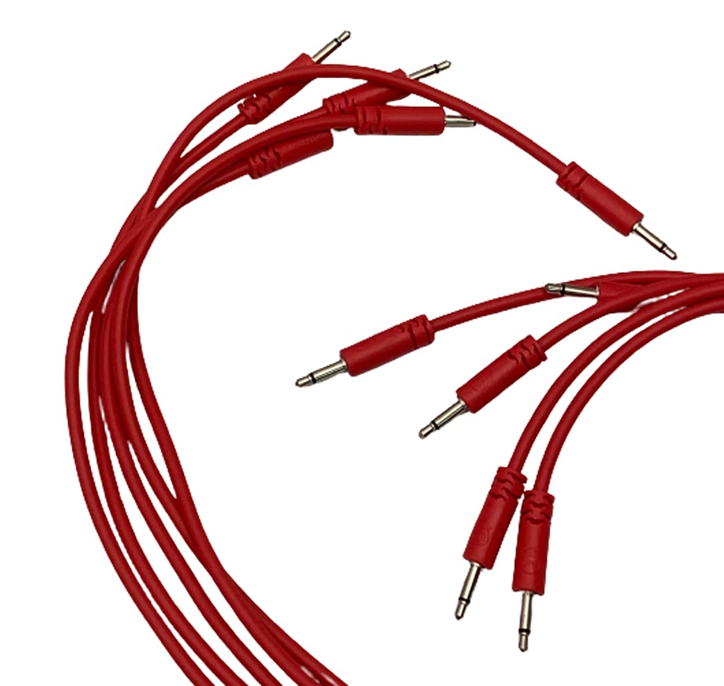 Luigi's Modular Spaghetti Eurorack Patch Cables - Package of 5 Red Cables (60cm)