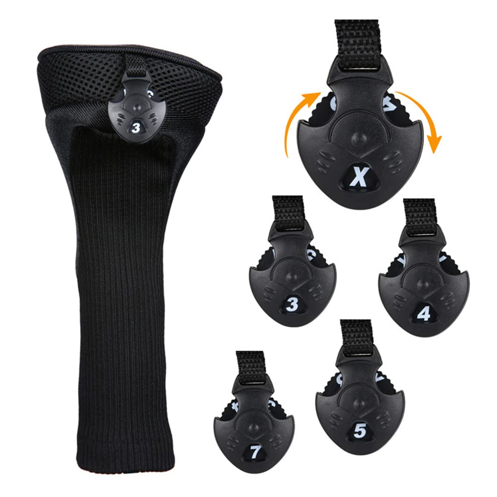 Fundas para Palos de Golf - 3 Fundas para Cabezas de Golf para Maderas de Calle de Conductor | Driver Hybrids - Accesorios de Golf de Cuello Largo para Hombres, Mujeres, niños y niñas