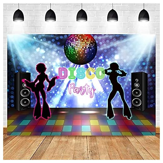 Disco Party Bakgrund Neon Retro Stil Låt oss dansa 80-tals Fotobakgrund Party Dekoration Fotobakgrund A1 2,7 x 1,8 m