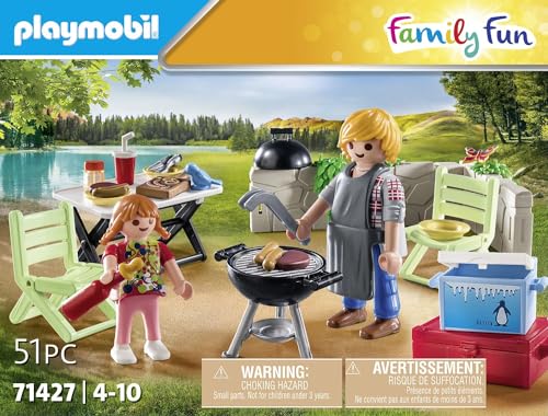 Playmobil 71427 Family Fun Family Barbecue, featuring a barbecue and cooking apron, camping, outdoor fun - Image 4