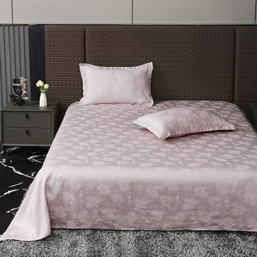 Image of Story@Home Long Staple Premium 100% Cotton Compact Yarn Feel Glace Cotton Flatsheet Floral Printed King Size Double Bed Bedsheet with 2 Pillow Cover (108 inchx108 inch, Lilac) 500TC