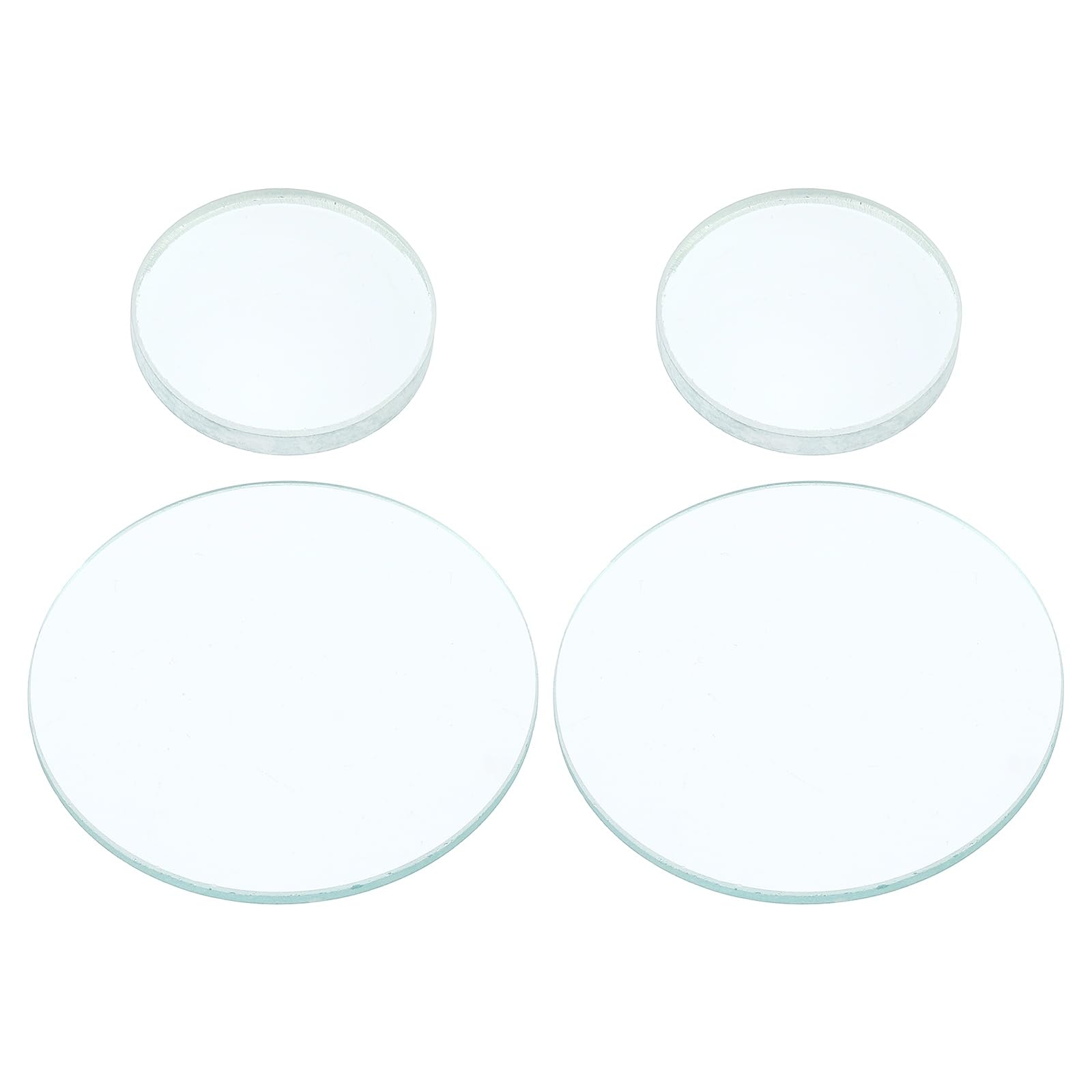 PATIKIL Convex Lens, 300-75mm Focal Length 50/30mm (1.97/1.18") Diameter Round Glass Magnifying Telescope Lens Trial Set Ground Edge for Lab Physics Class Optics, 4 Pcs