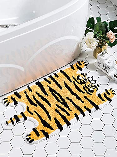 Hyst Cute Soft Tiger Shaped Animals Bath Mat Area Rug For Bedroom Bathroom Kitchen Floor Water Absorption Non-Slip Small Carpet Door Mat Playmat thumb #1