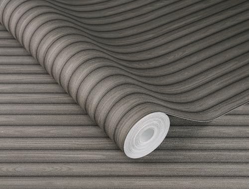 Rasch SCHÖNER WOHNEN-Kollektion Vliestapete LODGE 600858 mit Holzpaneel Optik in Anthrazit - 10,05 m x 0,53 m