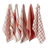 DII Assorted Woven, Kitchen Dishtowel Set, 18x28, Spice, 5 Piece