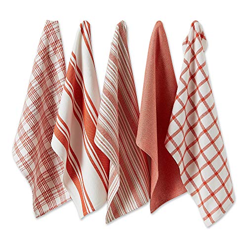 DII Kitchen Towels, Set of 5 Cotton Woven Dish...