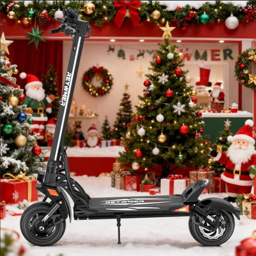REYWMER KULLTER Electric Scooter, 60V 23.4AH Dual Motors 1300W (Peak 4000W), 50MPH Top Speed, 10-Inch Off-Road Tires, 360° Lights, Front & Rear Dual Suspension, Quick Fold, High Weight Capacity - Image 3
