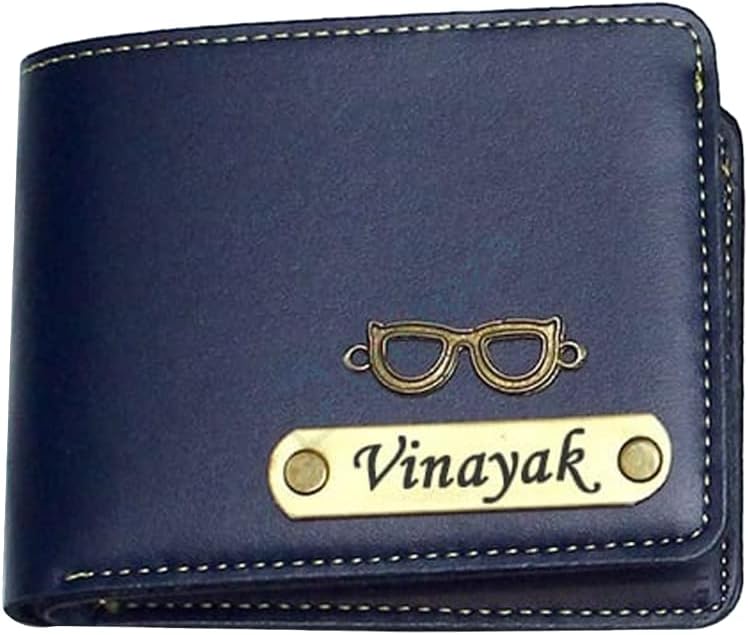 AS StoreCustomized Blue Wallet for Men – Personalized Name Wallet | Vegan Leather Customized Wallet with Name for Rakhi, Valentine’s Day, Birthday and Diwali