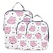 Borsa da viaggio organizzatore carino maiale rosa animale giocattoli di compressione cubi da viaggio espandibile imballaggio cubo set per trasporto bagagli, viaggio (set di 3)