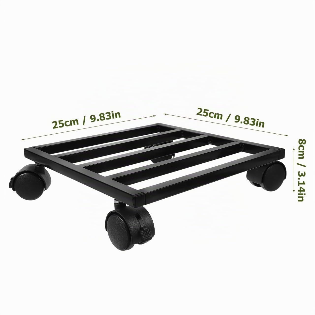 Kisangel Support De Plante avec Roulette 9.84In Base Roulante pour Pot De Fleur Robuste Mobilité Facile Intérieur Extérieur Jardin