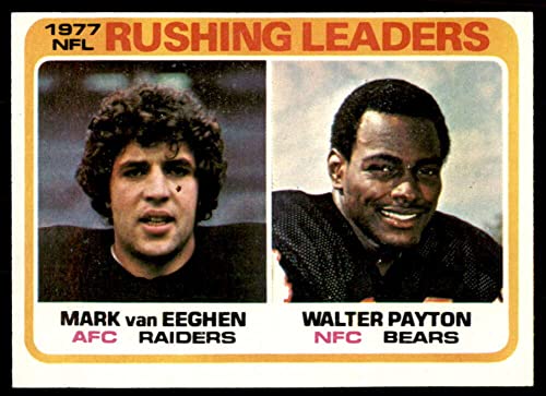 Football NFL 1978 Topps #333 Mark van Eeghen/Walter Payton 1977 Rushing Leaders