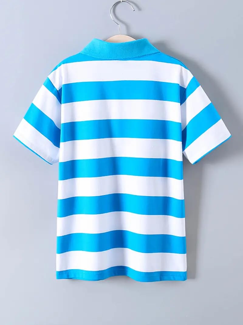TAGAS Boys Cotton Striped Polo T-Shirt | Half Sleeve Collared Casual Summer Wear | Soft & Comfortable Kids T-Shirt (5 to 13) 1