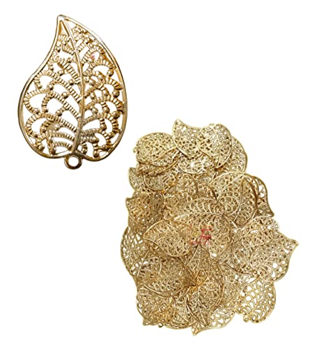Image of Premium Golden Metal Charms Filigree Connectors for Craft and Jewellery Making Accessories DIY