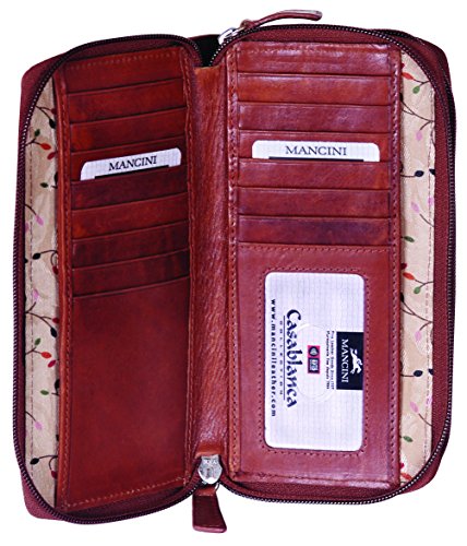 Mancini Leather Goods Casablanca Collection: Ladies’ RFID Double Zipper Clutch3