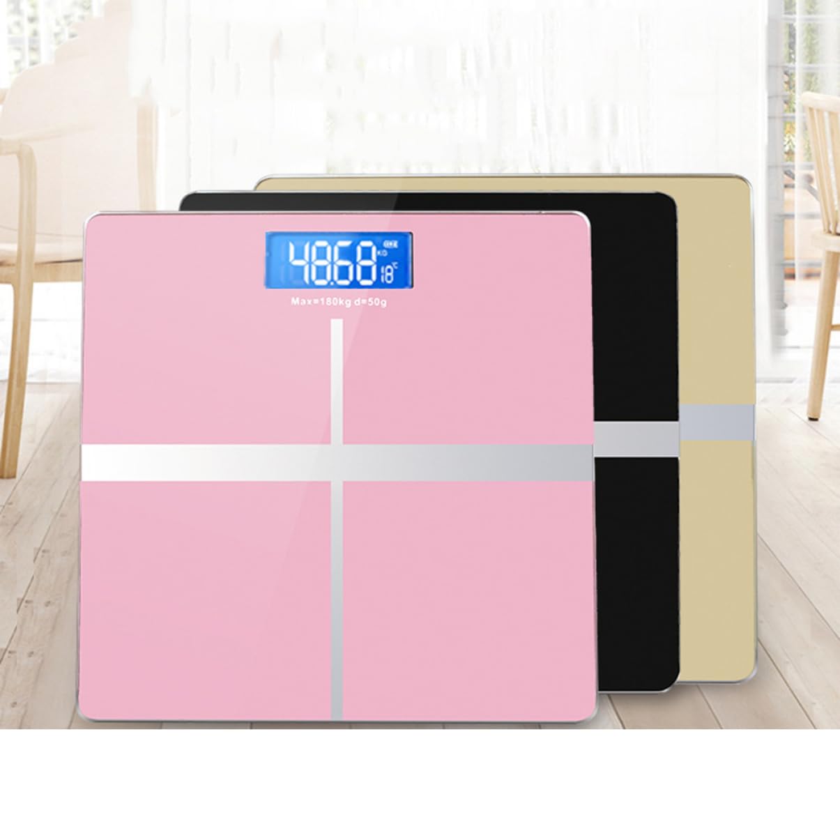 Bilancia Elettronica Ricaricabile USB Display Grande in Vetro Temperato, Design Unico e Elegante per Uso Domestico e Controllo Peso Corporeo