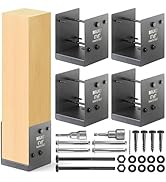 Brukid Stainless Steel 6 x 6 (Actual: 5.5" x 5.5") Deck Post Base, Post Anchor Bracket, Concrete ...