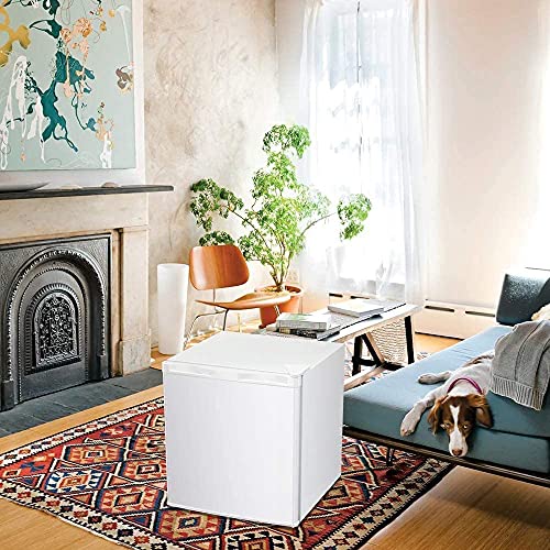 Antarctic Star Compact Chest Upright Freezer Single Door Reversible Stainless Steel Door, Compact Adjustable Removable Shelves For Home Office, 1.1 Cu.white #TOP6