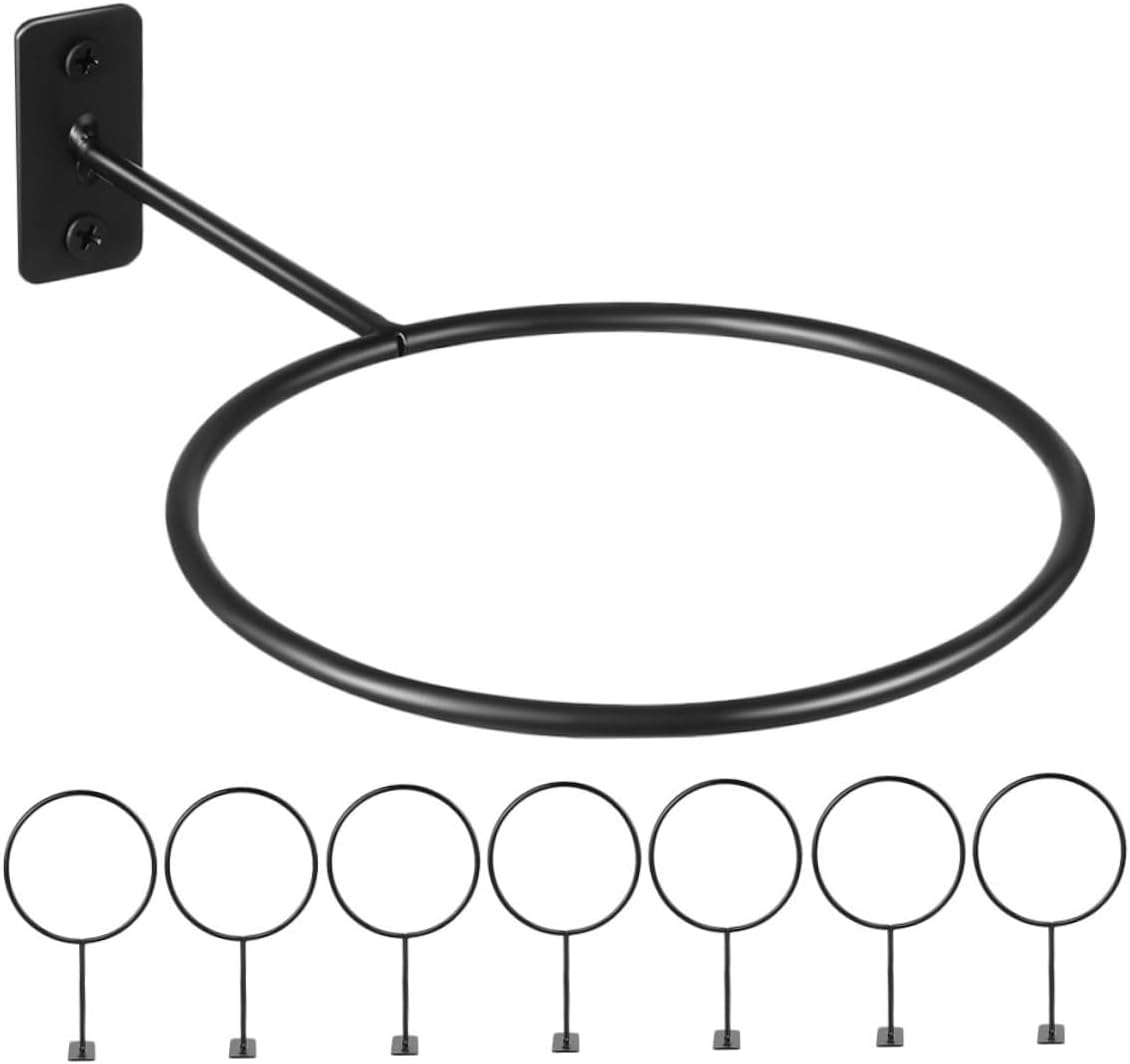 8pcs Wall Mounted Sports Ball Holder Rack, Metal Football and Basketball Storage Stand Organizer for Soccer, Volleyball, Rugby, 23.5x4.5cm, Home and Garage Ball Display