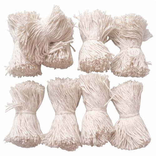 Image of Pure Cotton Puja Wicks: 5-Pack (1825 Total) Off-White | 2-inch long, diya batti. Perfectly crafted for daily aarti, akhand jyot, and all festive lighting needs.