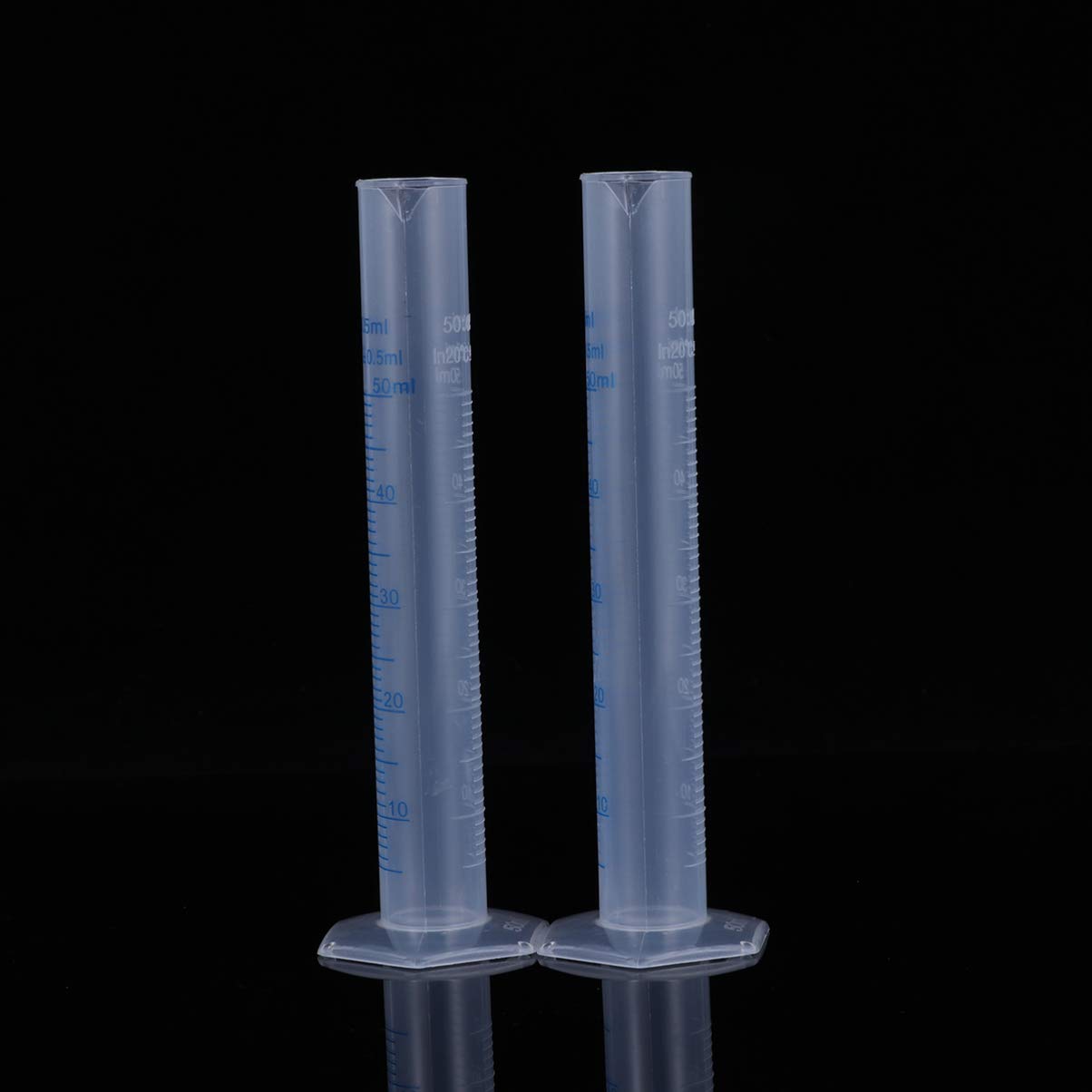 Cabilock 5 Piezas Cilindros de Medición Probeta Plástica Graduada Transparente con Base Hexagonal