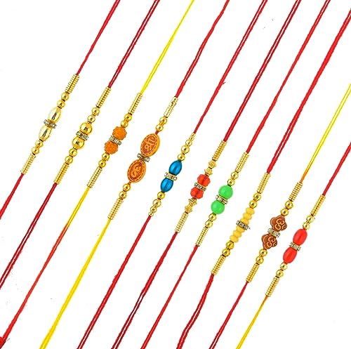 Image of Weigel & Fox Combo of 10 Dora Rakhi Set for Brother, Bhaiya, Bhabhi for Rakhi /Rakshabandhan with Roli Chawal & Greeting Card | Premium Rakhi Hamper RKHMPR30
