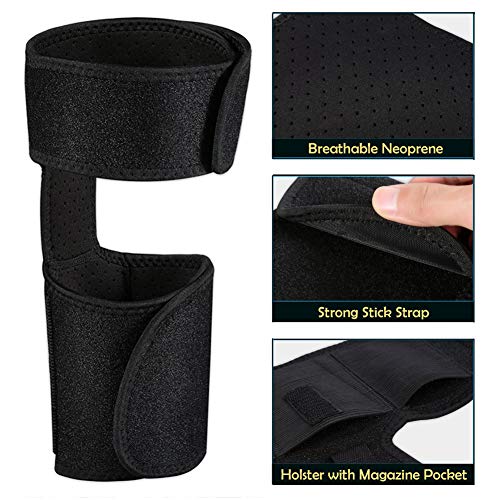 Fomissky Ankle Holster for Concealed Carry, Universal Velcro Leg Gun Holster for Women Men Pistols, Airsoft Tactical Holster with Magazine Pouch Gun Accessories - Thumbnail 2