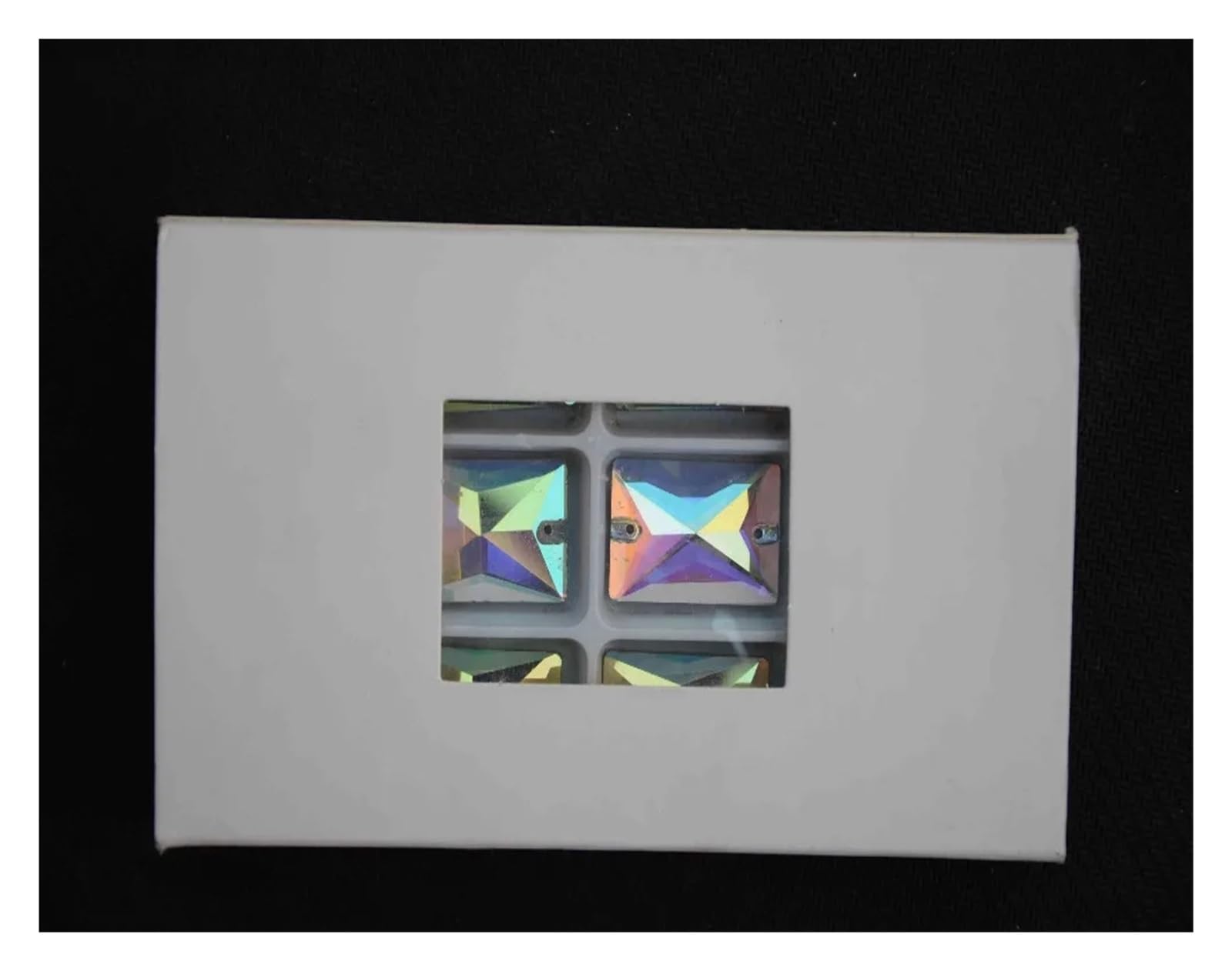 LIUCH Szkło kryształowe kształt prostokąta przyszyć kamień krystalicznie czyste AB 2 otwory 8 * 10mm,10 * 14mm,13 * 18mm,18 * 25mm ośmiokątne koraliki do biżuterii(13x18mm 140pcs)