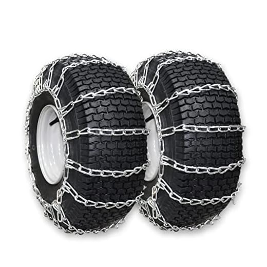 OakTen Set of 2 Tire Chains 23x9.5x12 for Lawn Garden Tractors, Mowers, and Riders, 2-Link Design for Enhanced Traction