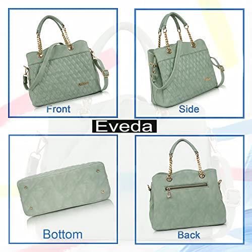 Image of EVEDA Synthetic Vegan Leather Classic Chain Strap Top Handle Handheld Shoulder Crossbody Water Resistant Handbag For Women