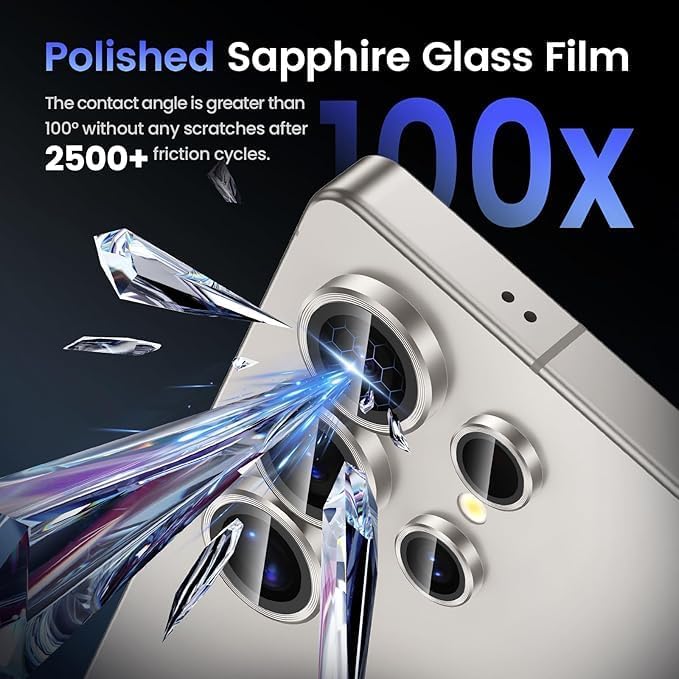 Image of Camera Lens Protector for SAMSUNG GALAXY S25 ULTRA TITANIUM GREY HD Clear Camera Guard Case Friendly Scratch Resistant Camera Cover Full Coverage Camera Guard Waterproof Heavy Duty Camera Protector