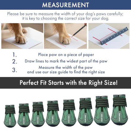 Image of Spark Paws 365 Dog Shoes - All-Weather Paw Protection | Winter Snow Boots & Summer Hot Pavement Booties for Dogs | All-Terrain, Water-Resistant, Green - Size 8