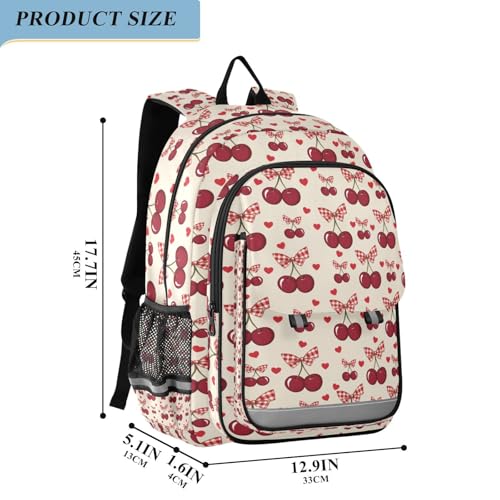 ALAZA Vintage Cherry Bows Laptop Backpack Purse for Women Men School Bag 17 Inch Bookbag Student Boys Girls Travel Casual Daypack4