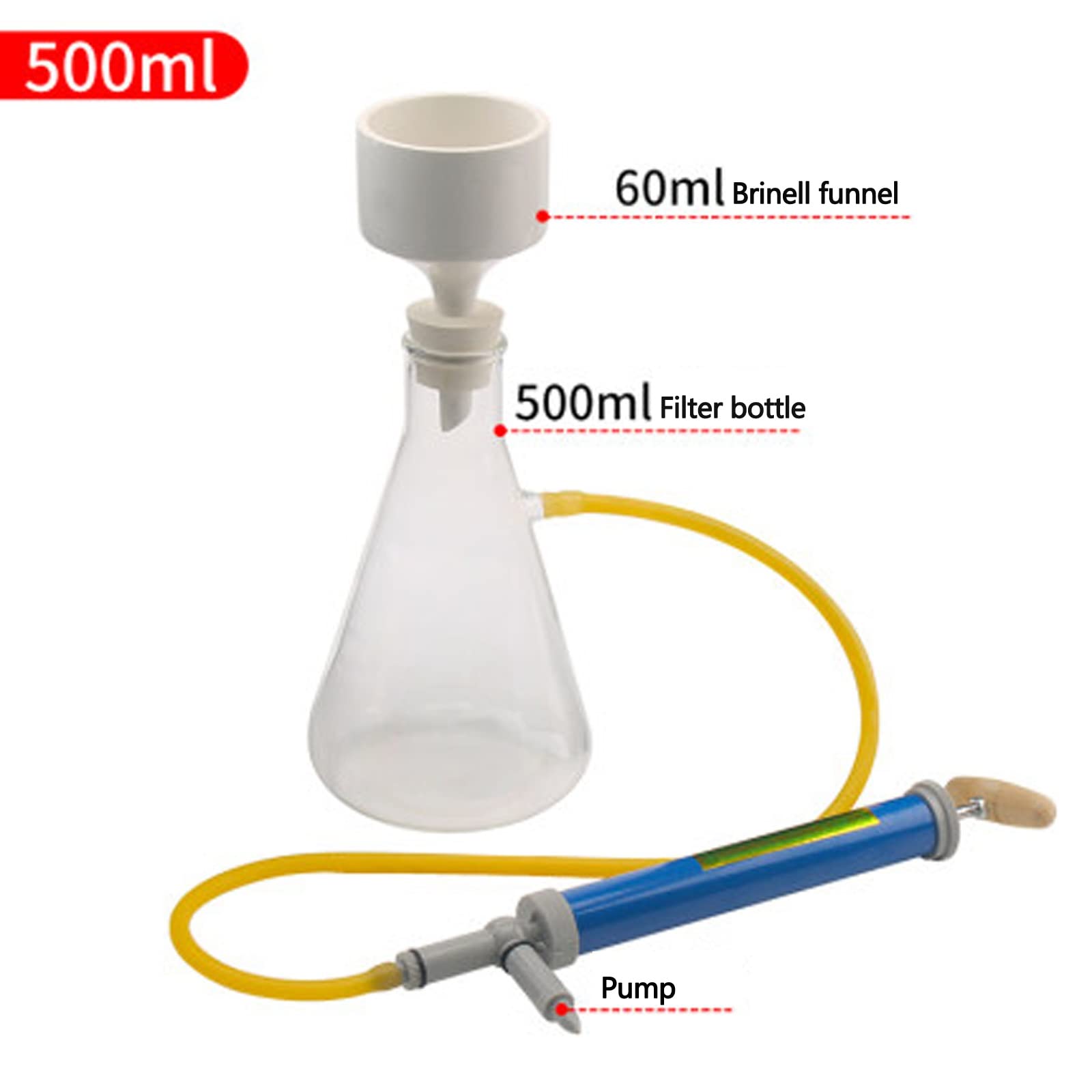 Apparato for funion FILLANCE KIT KIT, UTILIZZATO for ASPIRAZIONE ASPIRAZIONE ERLENMEYER FLAD SCHOOL LAB EDUCATICA(500ml)