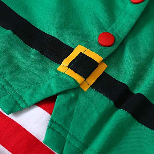 IFFEI Family Matching Christmas Pajamas Set One Piece Striped Hooded Sleepwear Santa Claus Elf Onesie Outfit4