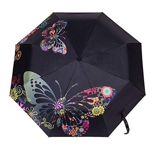 Paraguas Mariposa Plegable Paraguas Grandes A Prueba de Viento Mujeres Lluvia Paraguas...
