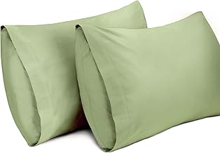 Lirex 2-Pack Cushion Covers, 100% Cotton Breathable Pillow Covers, 50 x 80 cm, Green